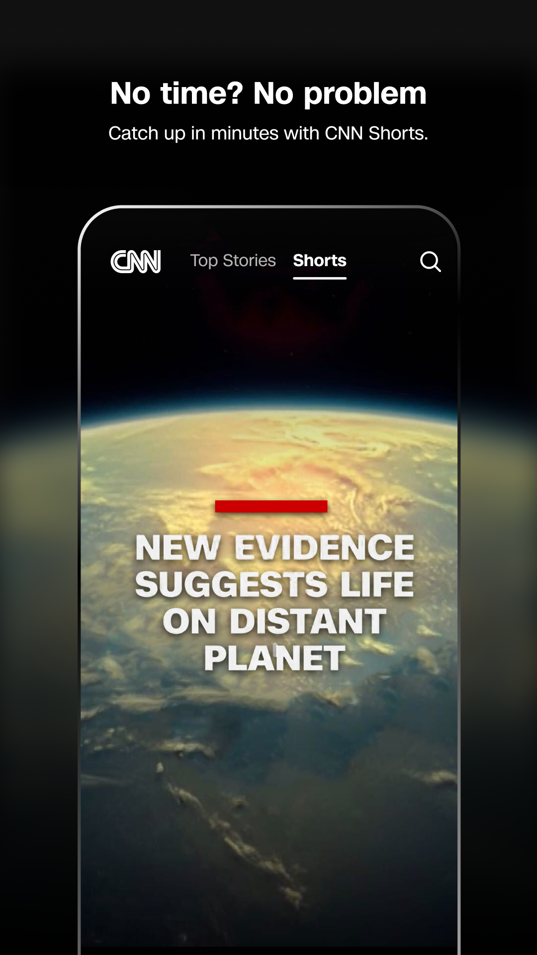 CNN Shorts vertical video feed in the CNN Android app