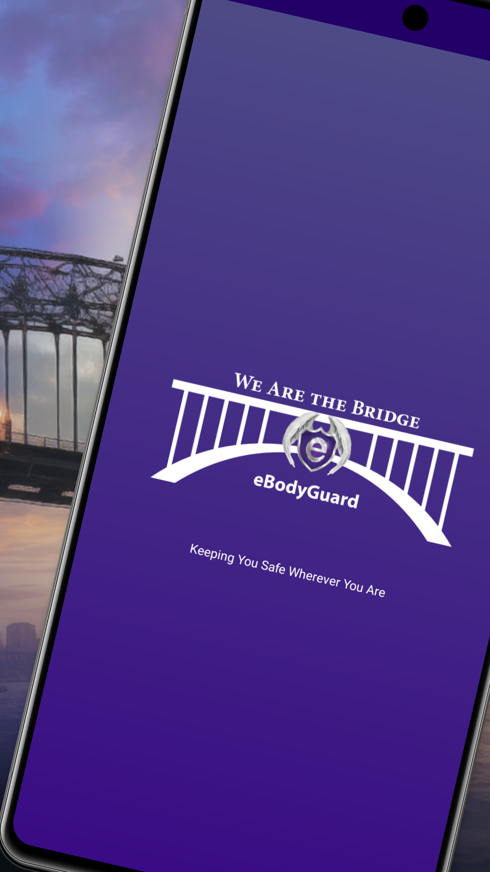 eBodyGuard safety app splash screen on Android